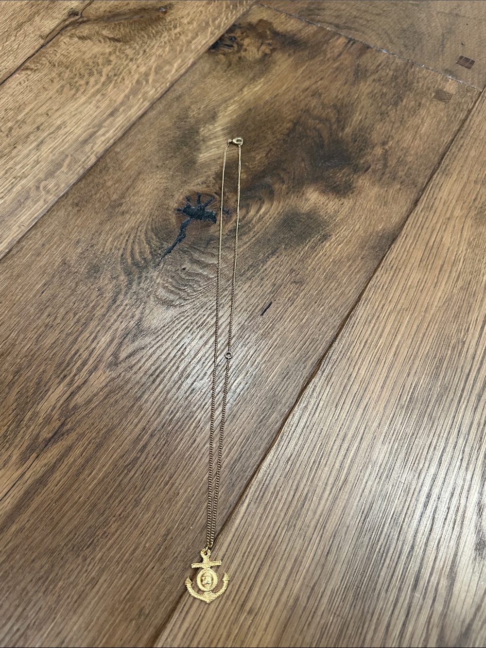 CHANEL Gold Anchor Medallion Necklace